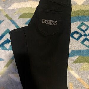Guess Black Jeans with Rhinestone Logo
